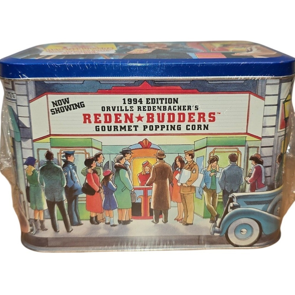 Orville Redenbacher's Reden Budders Popcorn Collectors Tin SEALED Vintage 1994‎